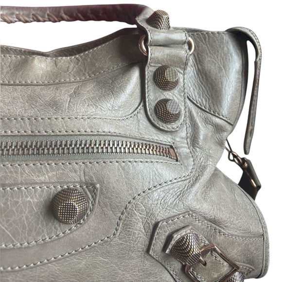 Beautiful Balenciaga taupe leather big 21 rose gold motorcycle purse bag - Picture 3 of 15